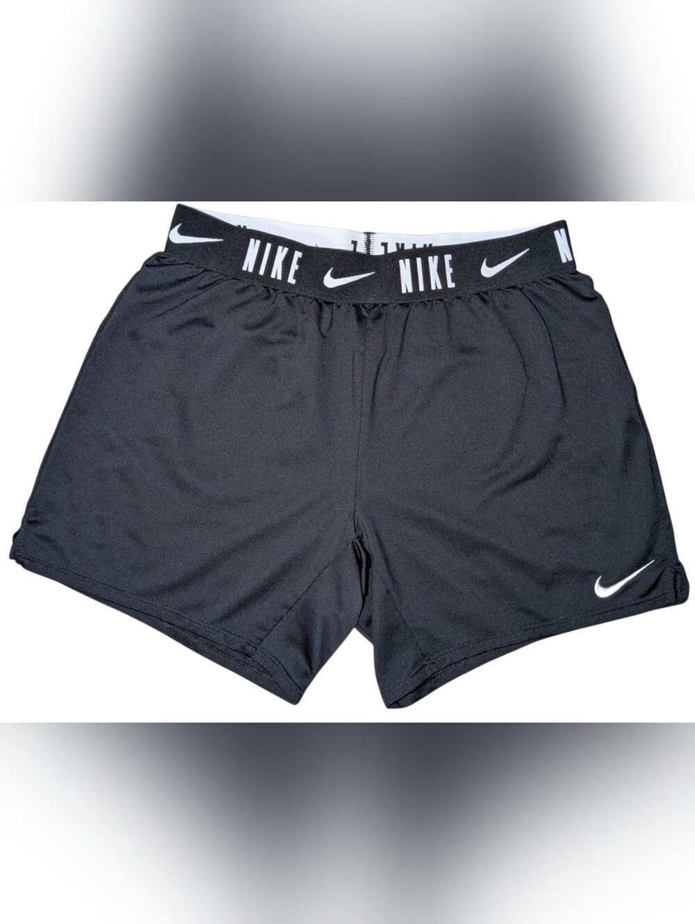 Nike Girls Black Athletic Shorts with Logo Waistband